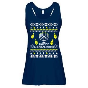 Happy Chrismukkah Hanukkah Ugly Christmas Ladies Essential Flowy Tank