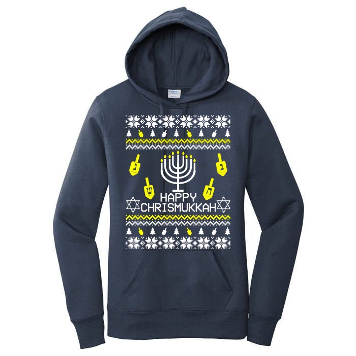 Happy Chrismukkah Hanukkah Ugly Christmas Women's Pullover Hoodie