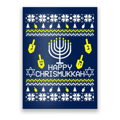 Happy Chrismukkah Hanukkah Ugly Christmas Poster