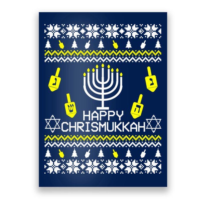 Happy Chrismukkah Hanukkah Ugly Christmas Poster