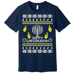 Happy Chrismukkah Hanukkah Ugly Christmas Premium T-Shirt