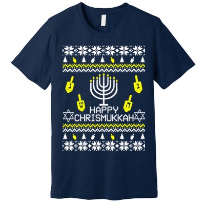 Happy Chrismukkah Hanukkah Ugly Christmas Premium T-Shirt