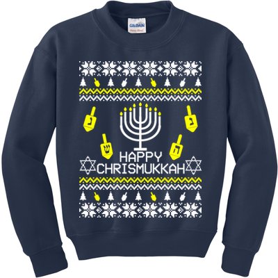 Happy Chrismukkah Hanukkah Ugly Christmas Kids Sweatshirt