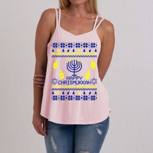 Happy Chrismukkah Hanukkah Ugly Christmas Women's Strappy Tank