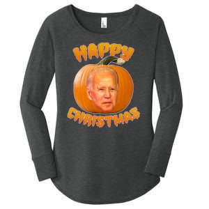 Happy Christmas Joe Biden Halloween Pro Trump  Women's Perfect Tri Tunic Long Sleeve Shirt