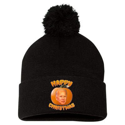 Happy Christmas Joe Biden Halloween Pro Trump  Pom Pom 12in Knit Beanie