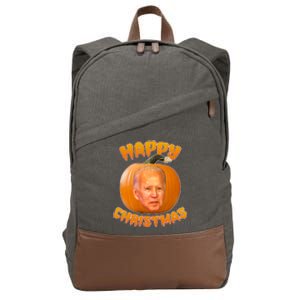 Happy Christmas Joe Biden Halloween Pro Trump  Cotton Canvas Backpack