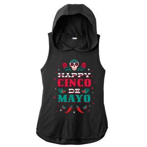 Happy Cinco De Mayo Ladies PosiCharge Tri-Blend Wicking Draft Hoodie Tank