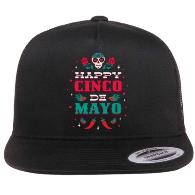 Happy Cinco De Mayo Flat Bill Trucker Hat