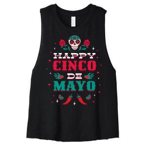 Happy Cinco De Mayo Women's Racerback Cropped Tank