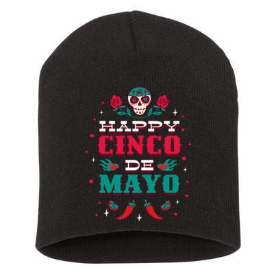 Happy Cinco De Mayo Short Acrylic Beanie