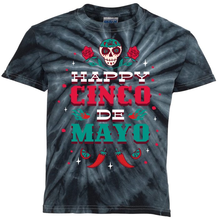 Happy Cinco De Mayo Kids Tie-Dye T-Shirt