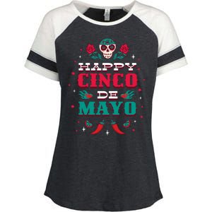 Happy Cinco De Mayo Enza Ladies Jersey Colorblock Tee