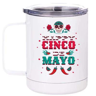 Happy Cinco De Mayo 12 oz Stainless Steel Tumbler Cup