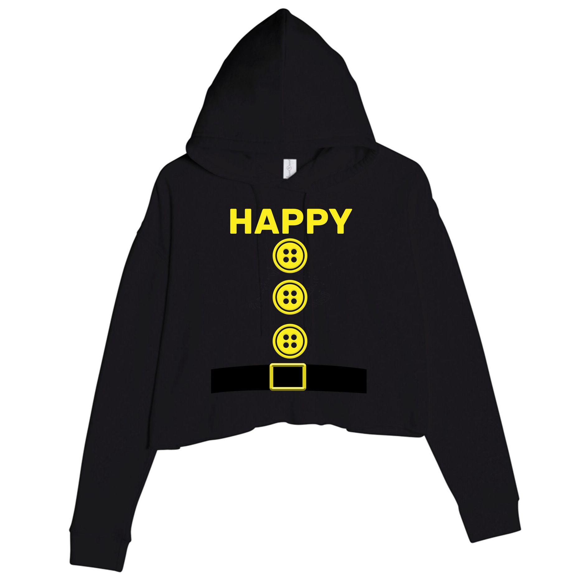 Happy Dwarf Crop Fleece Hoodie