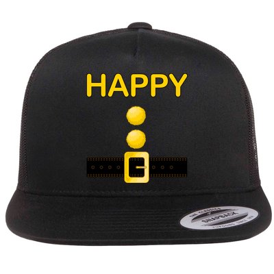 Happy Dwarf Costume Flat Bill Trucker Hat