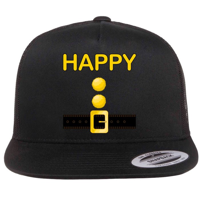 Happy Dwarf Costume Flat Bill Trucker Hat