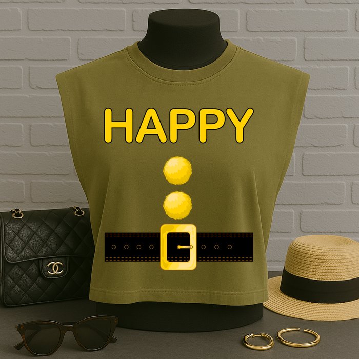 Happy Dwarf Costume Garment-Dyed Women's Muscle Tee