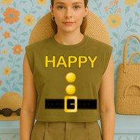 Happy Dwarf Costume Garment-Dyed Women's Muscle Tee