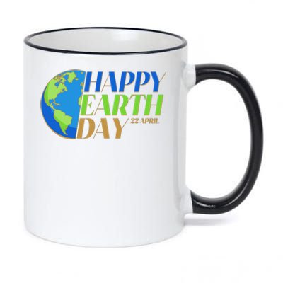 Happy Earth Day 22 April 11oz Black Color Changing Mug