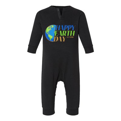 Happy Earth Day 22 April Infant Fleece One Piece