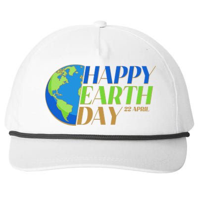 Happy Earth Day 22 April Snapback Five-Panel Rope Hat