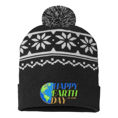 Happy Earth Day 22 April USA-Made Snowflake Beanie