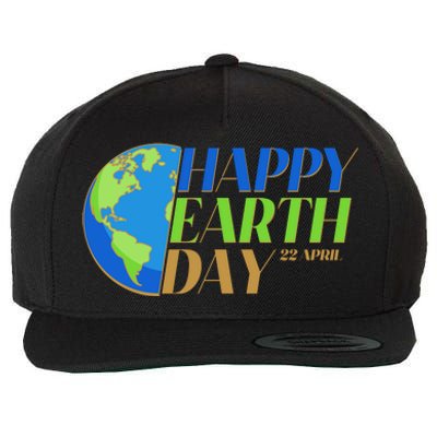 Happy Earth Day 22 April Wool Snapback Cap