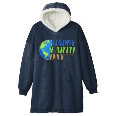 Happy Earth Day 22 April Hooded Wearable Blanket