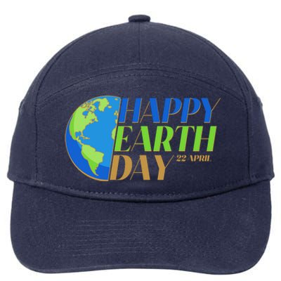 Happy Earth Day 22 April 7-Panel Snapback Hat