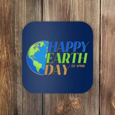 Happy Earth Day 22 April Coaster