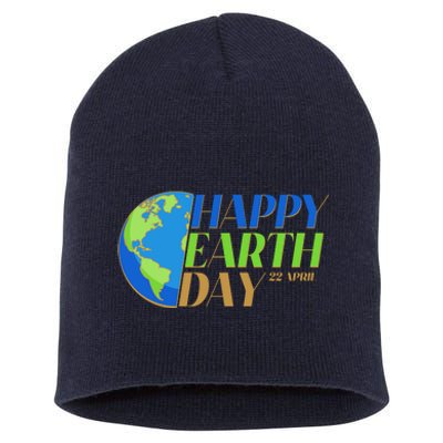 Happy Earth Day 22 April Short Acrylic Beanie