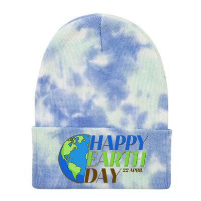 Happy Earth Day 22 April Tie Dye 12in Knit Beanie