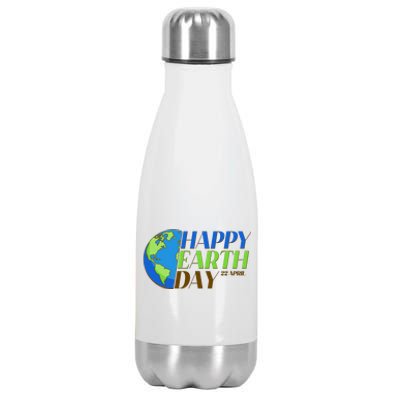 Happy Earth Day 22 April Stainless Steel Insulated Water Bottle