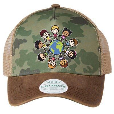 Happy Earth Day Children Around The World Legacy Tie Dye Trucker Hat