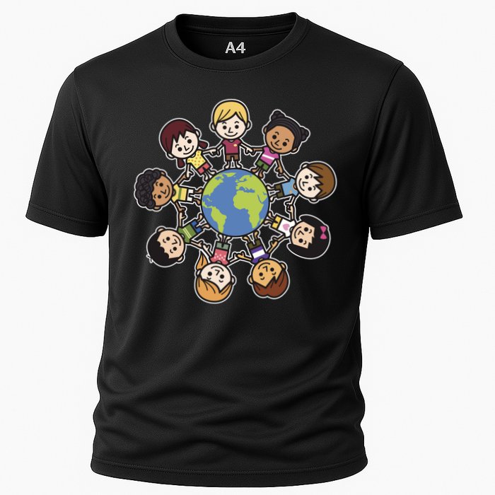 Happy Earth Day Children Around The World Cooling Performance Crew T-Shirt