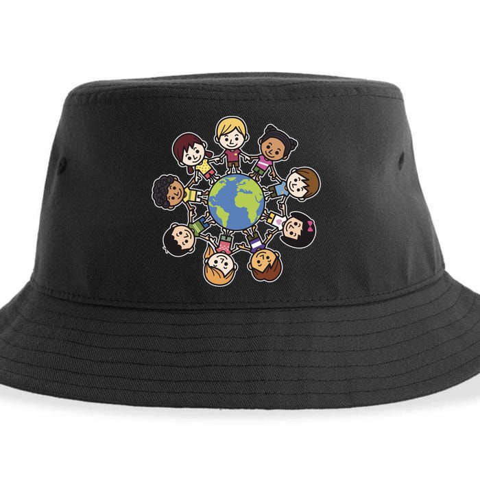 Happy Earth Day Children Around The World Sustainable Bucket Hat