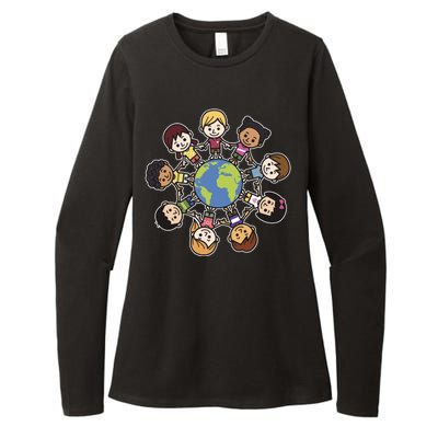 Happy Earth Day Children Around The World Womens CVC Long Sleeve Shirt