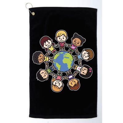 Happy Earth Day Children Around The World Golf Towel