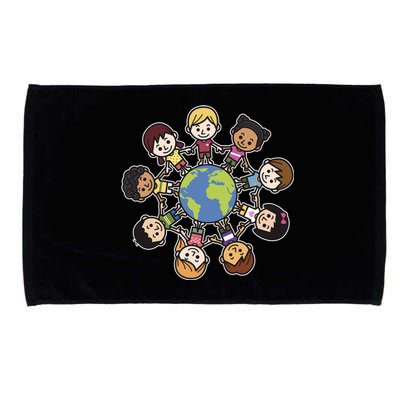 Happy Earth Day Children Around The World Microfiber Hand Towel