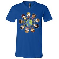 Happy Earth Day Children Around The World V-Neck T-Shirt