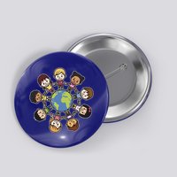 Happy Earth Day Children Around The World Button