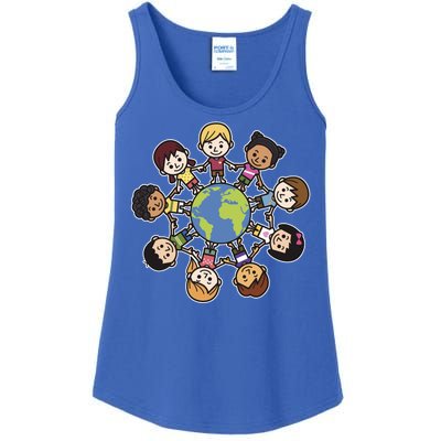 Happy Earth Day Children Around The World Ladies Essential Tank