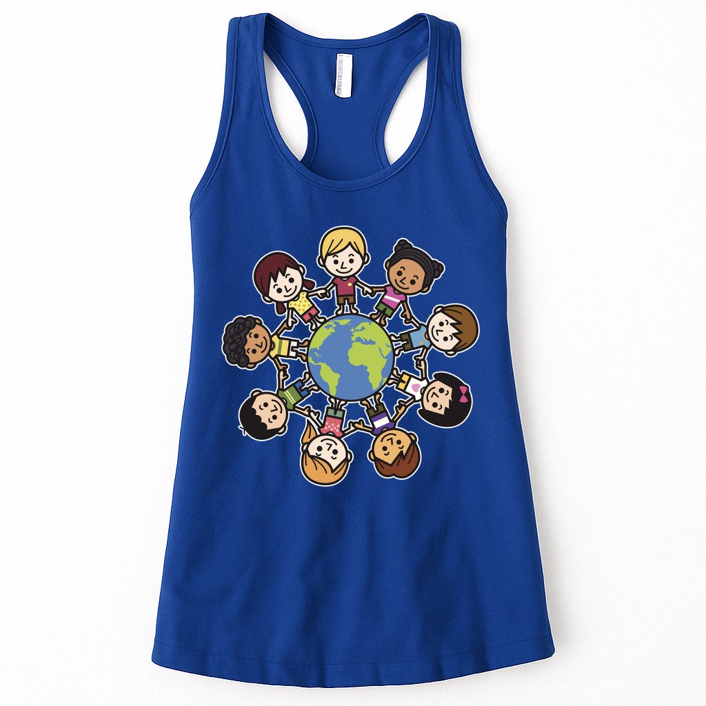 Happy Earth Day Children Around The World Womens Tank Top
