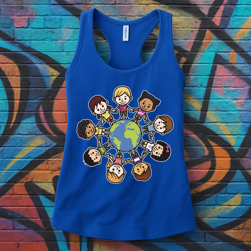 Happy Earth Day Children Around The World Womens Tank Top