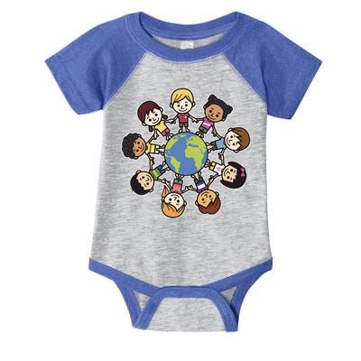 Happy Earth Day Children Around The World Infant Baby Jersey Bodysuit