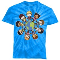 Happy Earth Day Children Around The World Kids Tie-Dye T-Shirt