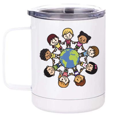 Happy Earth Day Children Around The World 12 oz Stainless Steel Tumbler Cup