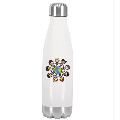 Happy Earth Day Children Around The World Stainless Steel Insulated Water Bottle