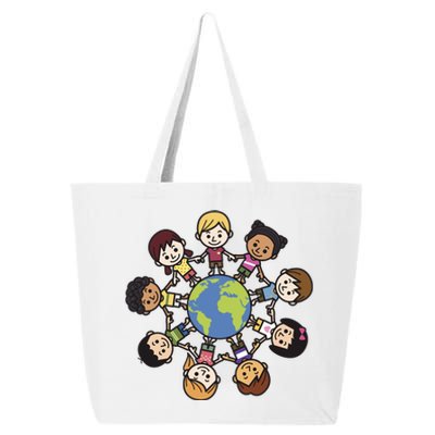 Happy Earth Day Children Around The World 25L Jumbo Tote